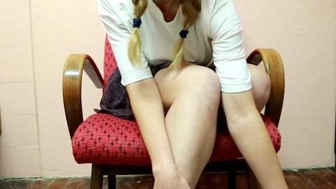 Naughty Russian schoolgirl avoids studying and indulges in solo fun instead