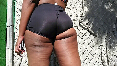 Candid ebony ass cheeks, brazilian black mom, candid shorts ass cheeks