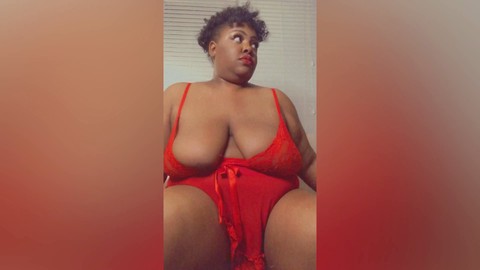 Trina Foxx, stunning babe in red lingerie, wows viewers with her curves