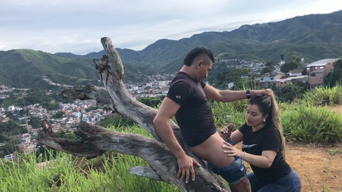 Colombian milf gets a creamy surprise on the hill from a stud