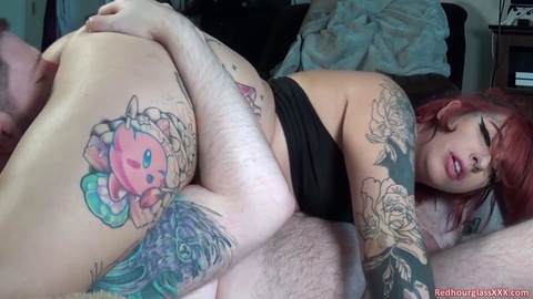 Harsh, big ass, hot tattoo girl