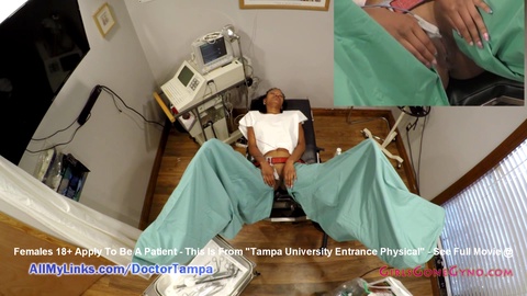 Naughty gynecology exam of ebony student hottie Nikki Star caught on hidden camera by Doctor Tampa & Nurse Lilly Lyle at GirlsGoneGyno.com! - Tampa University Physical