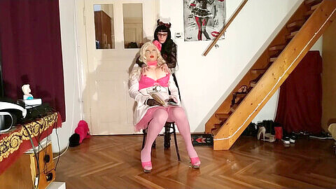 Gothic mistress dominates and pounds curvy real-life Barbie in part one