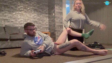 Playing video games while getting my cock sucked...every guy's fantasy!