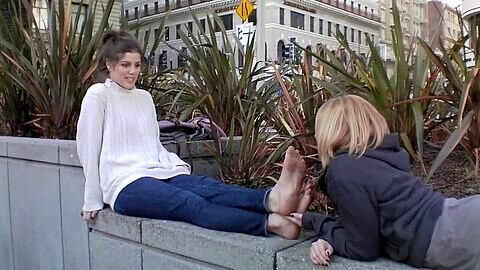 In public foot sniffing humiliation by mistress maridemerde caught on hidden camera