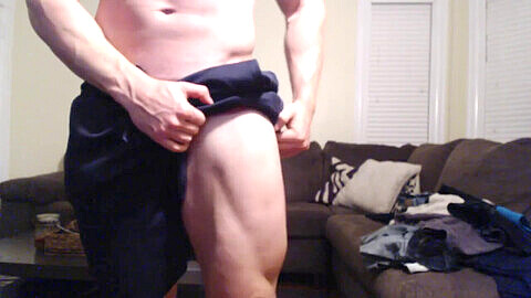 Muscle, gay bodybuilder, posing
