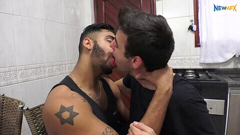 Gay kiss, kissing fetish, tongue fetish