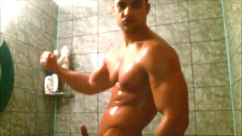 Male stripper shower, hot gay, shower hunk