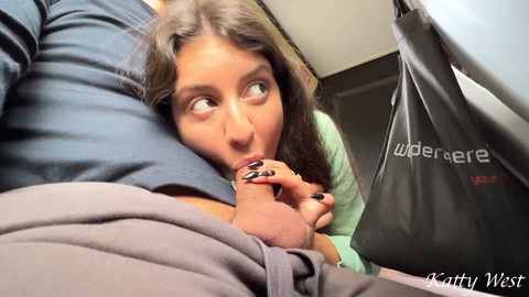 Blowjob, risky public, public bus