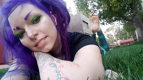 Purple hair, girl, punk girl