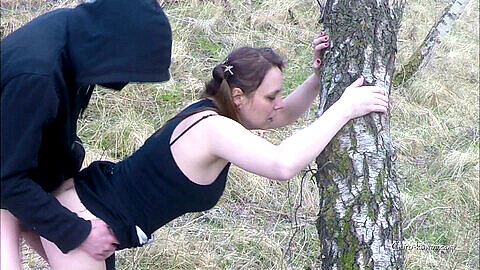 Blowjob and standing doggy in the forest with real Polish couple practicing social distancing during Covid-19!