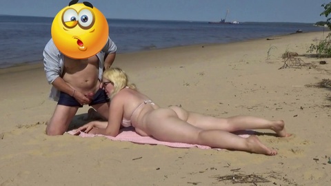 Nudist, beach sex, big bobs milf