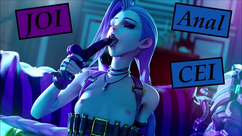 Jinx gives a Spanish JOI with anal instructions and CEI in anime porn audio