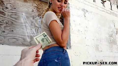 Czech hottie Naomi Woods bares her ass and gets fucked for money in public!