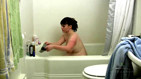 Wash hair tub, chubby fat bath shower, bathing, bath room wash sister