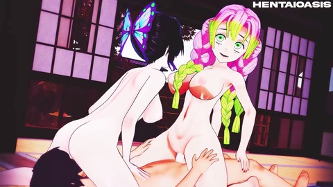 [DELUXE] Shinobu and Mitsuri from Devil Slayer in steamy threesome anime cosplay video