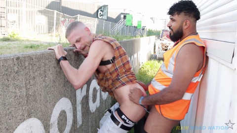 Raw cock, construction workers, collecting