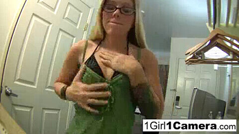 Tabitha James gets naughty with her camera in a solo self-shot video