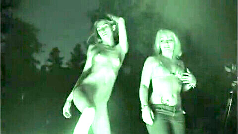 American beauties Acasha Binito and Thena Sky strip down by the fire before hardcore sex with Richard Nailder