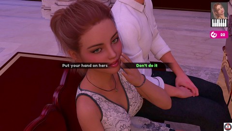 Una magra adolescente si gode un'avventura sessuale in un videogioco hentai non censurato