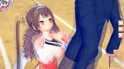 Experience a steamy encounter with busty Azur Lane character Ping Hai in the 3D erotic anime video of Koikatsu!