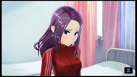 Un anime, jeune, cheveux violets
