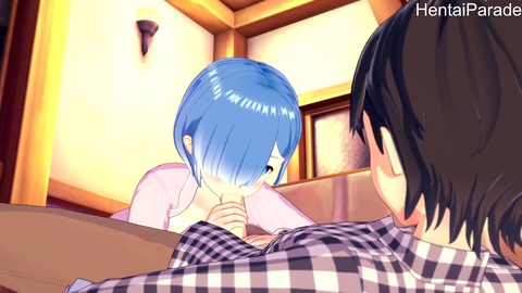 Rem stares at you with lust in this 3D hentai animation