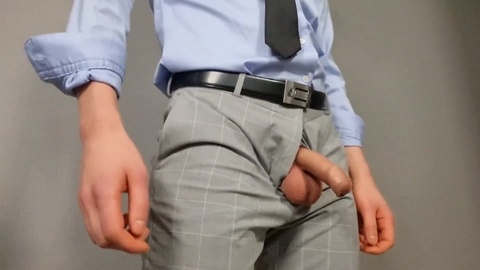 Male moaning, businessman, loud moaning orgasm
