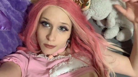 Seductive pink-haired college babe's tantalizing strip tease showcases her slender and youthful body - check out more on emodream1998 many vids com!