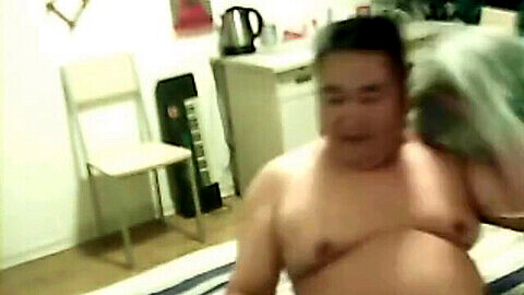 Chinese chubby daddy cam, chinese dad, japanese bear