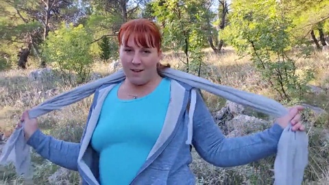 Naughty stepmom NiuraKoshkina enjoys passionate outdoor sex with a well-endowed redhead beauty!