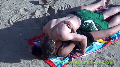 Amateur teens spied fucking on the beach