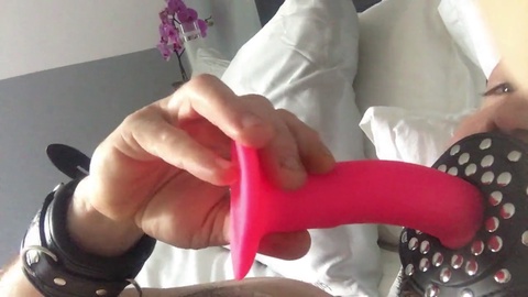 Hot solo session with bondage, sex toy play and cum swallowing