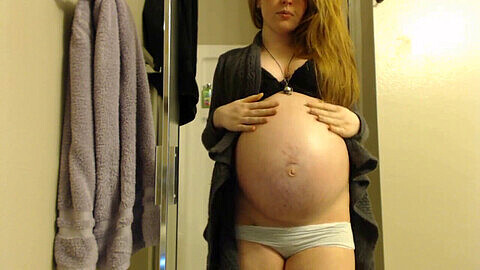 pregnant irish ginger-haired web cam shower