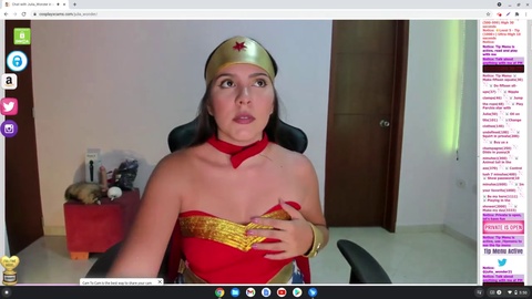 Insatiable Wonder Woman cosplayer unleashes her super kinky desires on cam