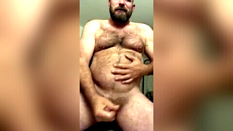 Gay jerking, father, hairy jerk off