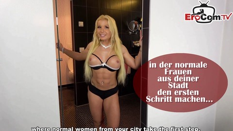 La joven amateur alemana Cora Pearl experimenta su primera orgía con creampie a los 19 años