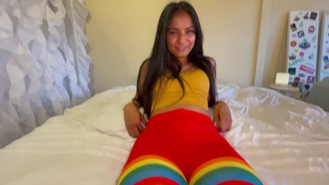 足交, babes sexy, rainbow socks