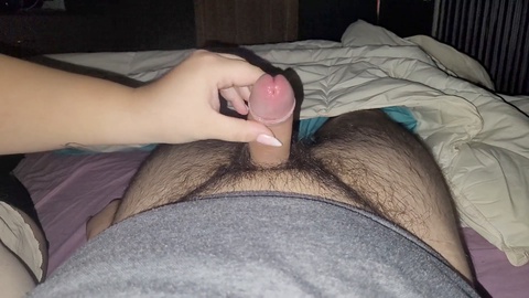 Late-night blowjob but he's forbidden to climax - Tease and Denial at its finest!