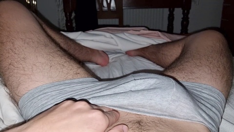 Jerking off, hand job, male moaning