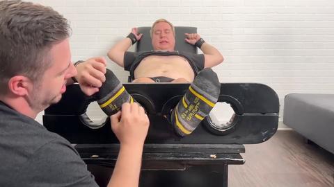 Chubby Diffy teases Dom Daddy Matt with some foot tickling fun